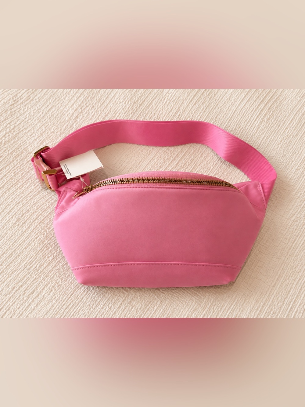 NWT Pink Belt Bag Fanny Pack Gold Hardware Adjustable Strap